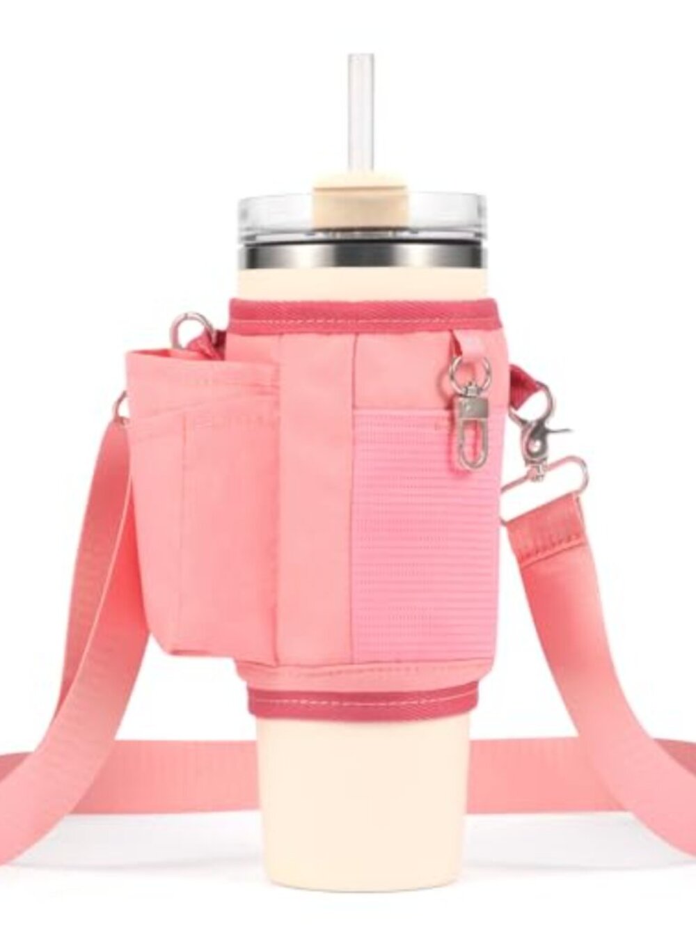 Neoprene Water Bottle Carrier Bag Adjustable Crossbody Strap Tumbler Pouch